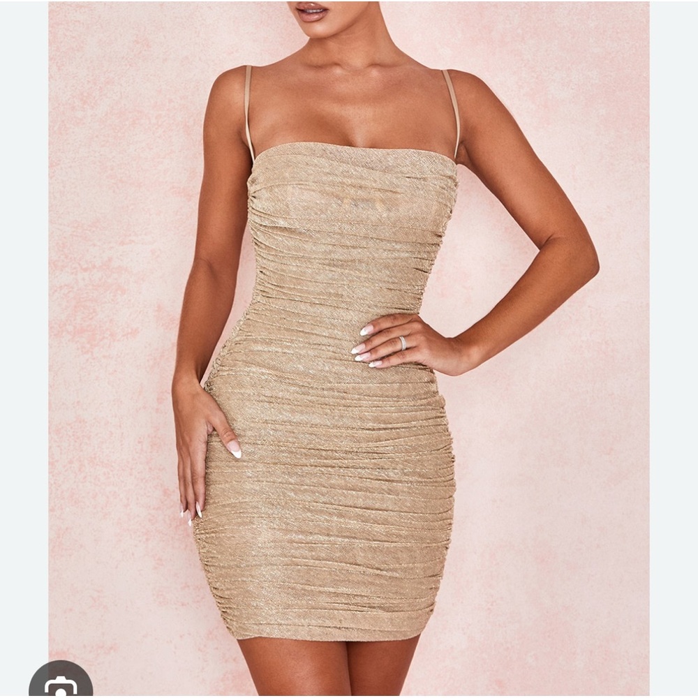 House of CB Ella Gold Ruched Dress